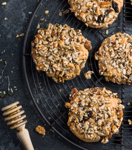 Cookies μελιού με βρόμη