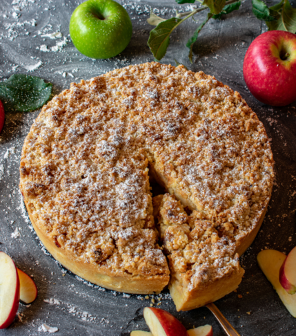 Muffins μήλου με crumble κανέλας