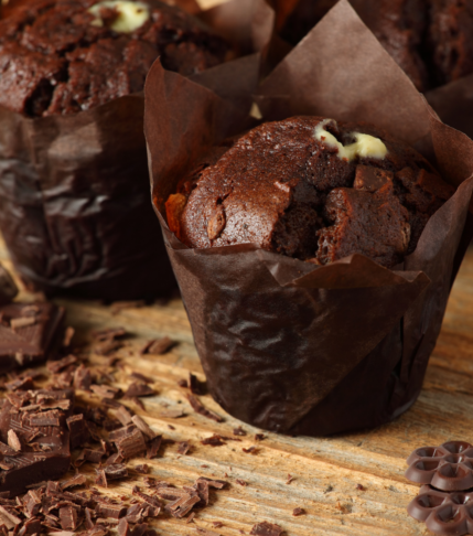 Υγιεινά muffins σοκολάτας με μπανάνα και βρόμη